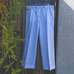 White linen cotton pants.